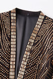 Sparkly Gold 2-piece Open Front Men's Prom Suits