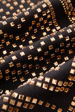Sparkly Gold 2-piece Open Front Men's Prom Suits