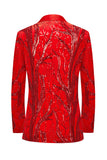 Gold Shawl Lapel One Button Sequined Men's Blazer