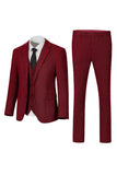 Dark Grey Notched Lapel Single Breasted 3-Piece Men's Wedding Suits