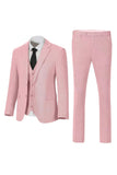 Dark Grey Notched Lapel Single Breasted 3-Piece Men's Wedding Suits