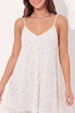 Sparkly A-Line White Sequins Spaghetti Straps Mini Graduation Dress