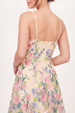Tulle Floral A-Line Embroidered Yellow Mini Homecoming Dress