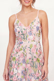 Tulle Floral A-Line Embroidered Pink Mini Homecoming Dress