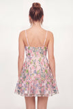 Floral Tulle A-Line Embroidered Pink Mini Homecoming Dress