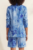 Blue Notched Lapel Single Breasted Slim Fit Short Women Suit