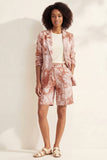 Blue Notched Lapel Single Breasted Slim Fit Short Women Suit