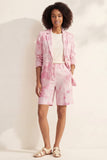 Blue Notched Lapel Single Breasted Slim Fit Short Women Suit