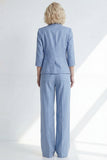 Dusty Blue Notched Lapel One Button Slim Fit Long Women Suit