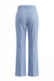 Dusty Blue Notched Lapel One Button Slim Fit Long Women Suit