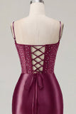 Navy Corset Satin Bodycon Embroidered Homecoming Dress
