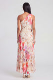 Ivory One Shoulder A Line Maxi Floral Dress