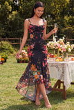 Ivory Square Neck Floral Mermaid Maxi Dress