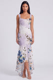 Ivory Square Neck Floral Mermaid Maxi Dress