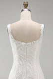 Sparkly White Square Neck Beaded Floral Tight Short Formal Dress