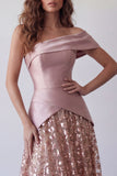 One Shoulder Light Purple Sequin A Line Formal Dress