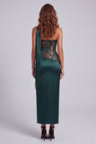Strapless Dark Green Sheath Formal Dress with Strapless