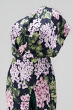 Dark Green Floral One Shoulder Long Mother of the Bride Jumpsuits with Pockets