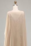Champagne Appliqued Mermaid Mother of the Bride Dress with Cape