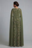 Eucalyptus V Neck Floral Mother of the Bride Jumpsuit with Cape