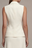 Notched Lapel Ivory 2 Piece Single Breasted Long Business Suits