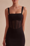 Corset Square Neck Tight Little Black Dress