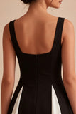 Thick Straps A Line Black and White Short Cocktail Dress