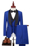 Light Blue 3 Piece Shawl Lapel One Button Men's Prom Suits