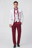 3 Piece Royal Blue One Button Printed Men's Prom Suits