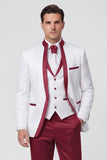 3 Piece Royal Blue One Button Printed Men's Prom Suits