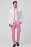 3 Piece Royal Blue One Button Printed Men's Prom Suits