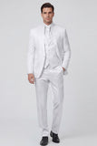 3 Piece Royal Blue One Button Printed Men's Prom Suits