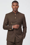 Single Breasted Coffee 2 Piece Men's Prom Suits