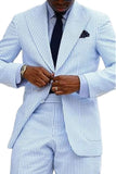 Peak Lapel Single Breasted Light Blue 2 Piece Men's Party Suits