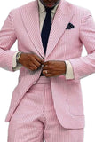Peak Lapel Single Breasted Light Blue 2 Piece Men's Party Suits