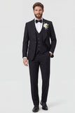 Black Shawl Lapel 3 Piece One Button Men's Wedding Suits