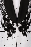 2 Piece Black Shawl Lapel One Button Beaded Men's Wedding Suits