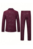 2 Piece Black One Button Shawl Lapel Glitter Men's Suits