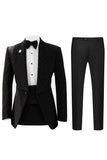 2 Piece Shawl Lapel Blue One Button Men's Formal Suits with Beading