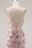 Blush Bodycon Halter Neck Sheer Corset Sequins Homecoming Dress
