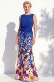 Dark Green Mermaid Bateau Neck 3D Floral Long Mother Of the Bride Dress