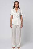 Ivory Peaked Lapel 2 Piece Single Buckle Women's Suits
