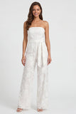 Notched Lapel 2 Piece Floral Ivory Women Suits