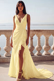 Ivory V-Neck Mermaid Ruffled Ruched Wedding Dress