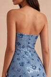 Sparkly Sky Blue Sweetheart Bodycon Sequins Homecoming Dress