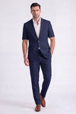 Beige 2 Piece Peak Lapel Single Breasted Men Suits