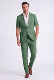 Beige 2 Piece Peak Lapel Single Breasted Men Suits