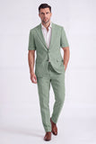 Beige 2 Piece Peak Lapel Single Breasted Men Suits