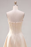 Sweetheart Fuchsia Pearls Corset A-Line Satin Homecoming Dress