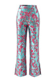 Dusty Green Open-front 2 Piece Slim Fit Floral Women's Suits